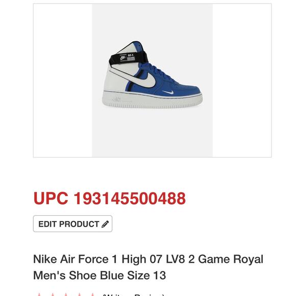 Nike Air Force 1 High 07 LV8 2 Game Royal Men's Shoe Blue Size 13 2019 - Picture 2 of 10
